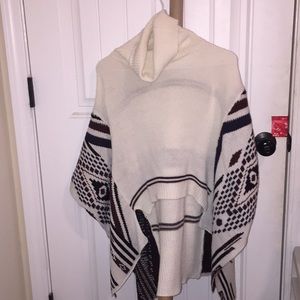 Sweater cardigan with turtleneck